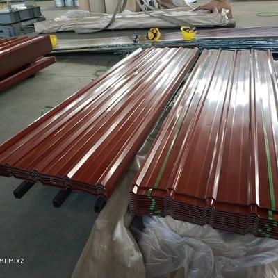 покрытый цвет 750mm настилающ крышу рифленый лист Gi листа SGCC покрытый цветом